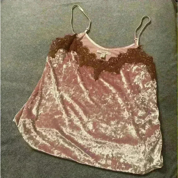 M Pink velvet with lace Deane camo fall, concert, boho - Picture 1 of 3